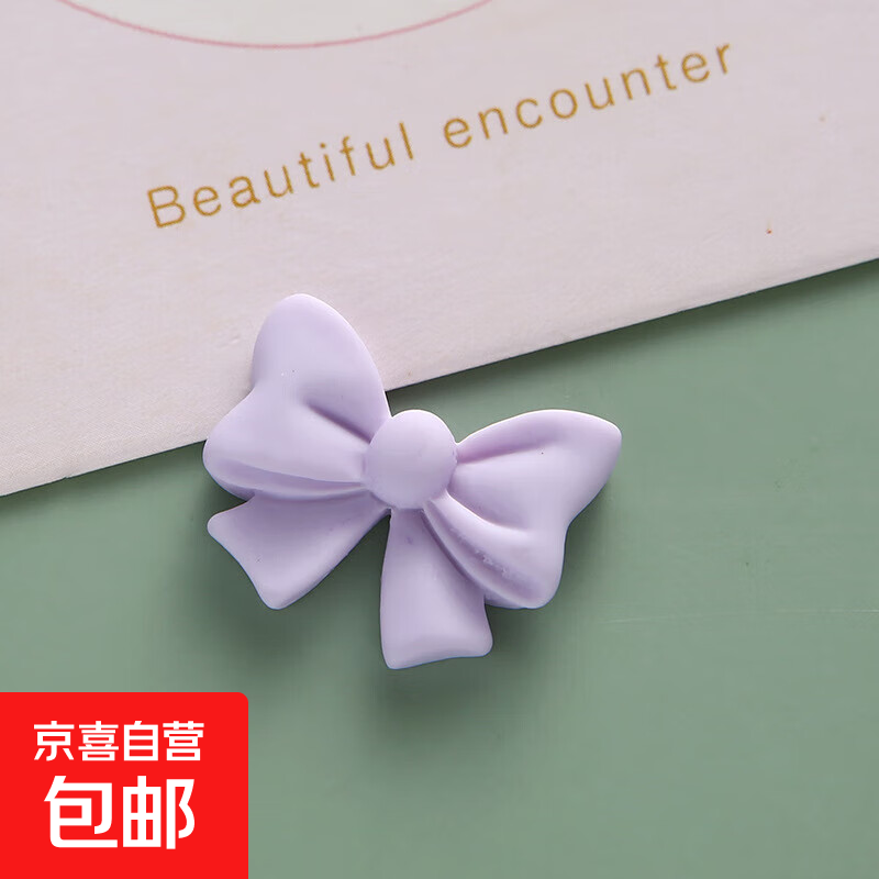 Macaron color bow diy resin jewelry accessories homemade mobile phone case hairpin hairpin decorative material purple