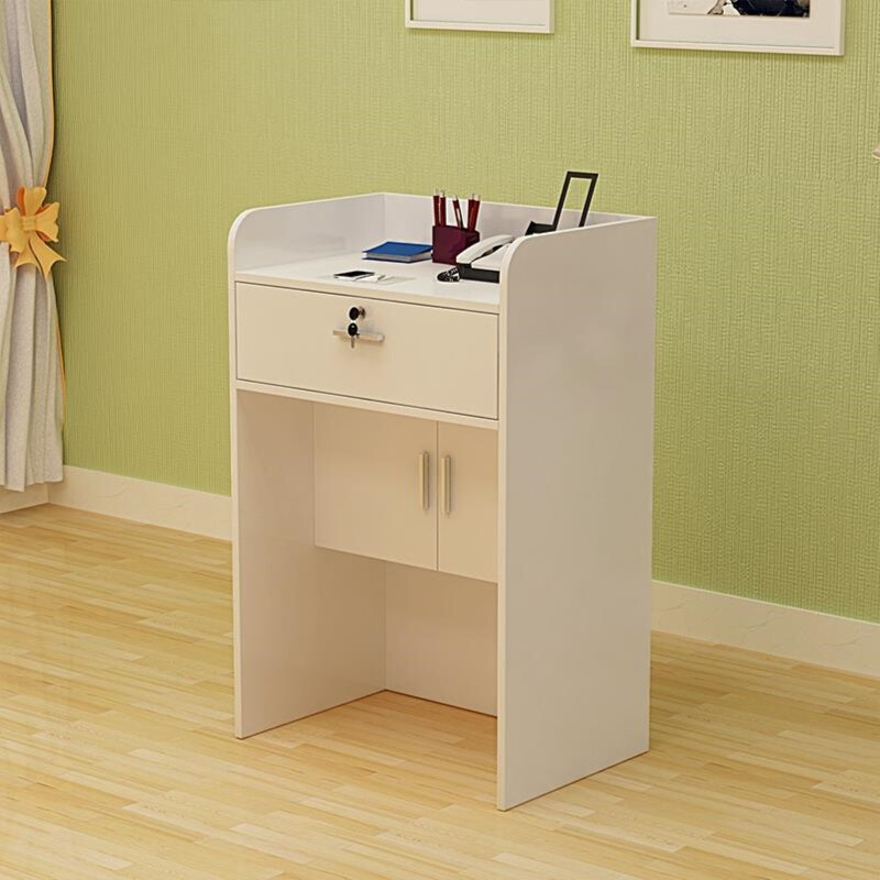 Harlowton Cashier Counter With Lock Bar Simple Small Front Desk Harlowton Cashier Counter With Lock Bar Simple Small Front Desk Supermarket Clothing Reception Welcome Table