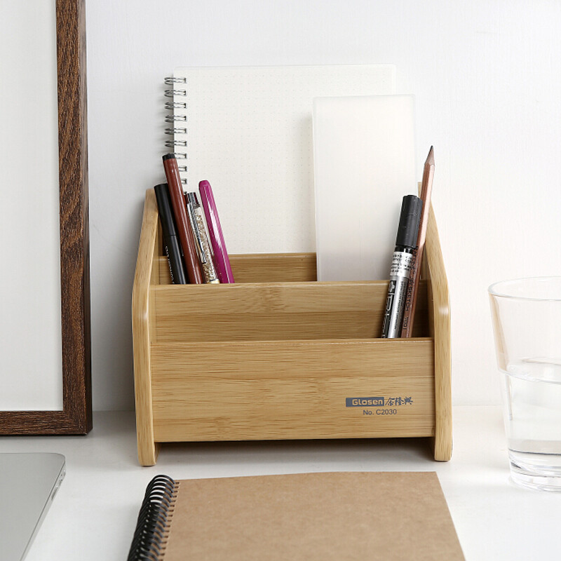 Jinlongxing Glosen Wooden Pen Holder Desk Storage Box Remote Jinlongxing Glosen Wooden Pen Holder Desk Storage Box Remote Control Ornaments Multi Function Creative Finishing C2030