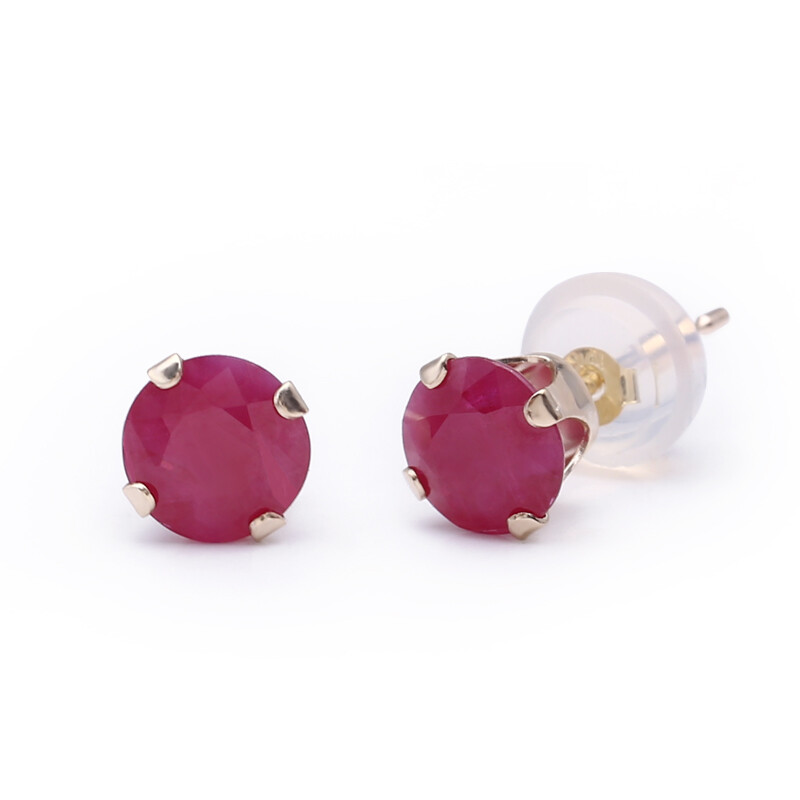 Gemstoneking Jewelry Ruby Stud Earrings 14k Gold Inlay 1 12 Carat Gemstoneking Jewelry Ruby Stud Earrings 14k Gold Inlay 1 12 Carat Simple Clic Colored Gemstone Women Red