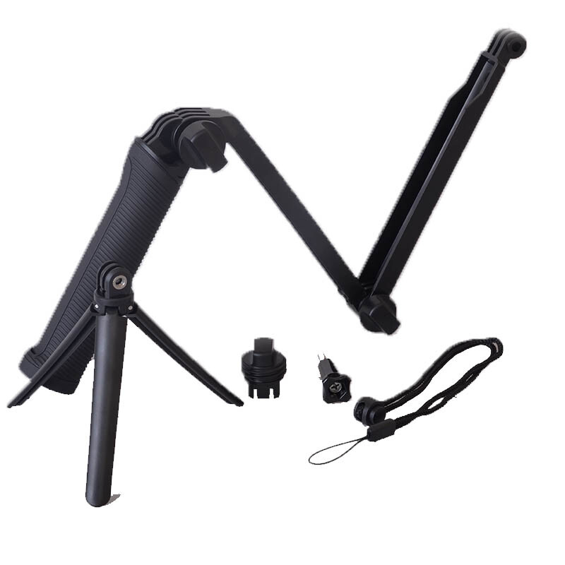 Jingsheng three-fold selfie stick GoPro13/12/11/Djiang Action6/5pro/4 Shadow Stone and other sports cameras universal three-way adjustable arm bracket portable tripod accessories