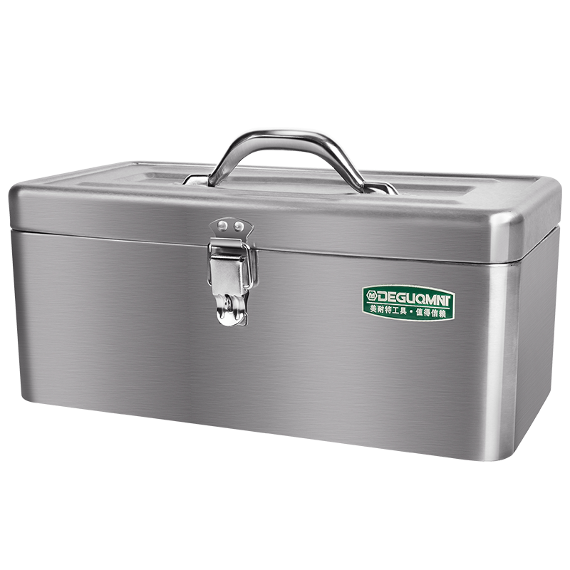 Minite stainless steel hardware tool box storage box home storage box car portable thickened metal tool box double layer medium size
