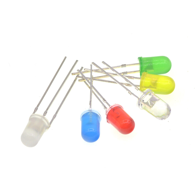 TaoTimeClub 5mm light-emitting diode LED lamp beads, high-brightness white hair, red, yellow, blue and green, common yin and yin, purple, colorful, full red and green hair, 5mm, slow flash and fast flash alternately, colorful light, short legs (20 pieces)