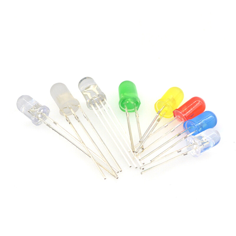 TaoTimeClub 5mm light-emitting diode LED lamp beads, high-brightness white hair, red, yellow, blue and green, common yin and yin, purple, colorful, full red and green hair, 5mm, slow flash and fast flash alternately, colorful light, short legs (20 pieces)