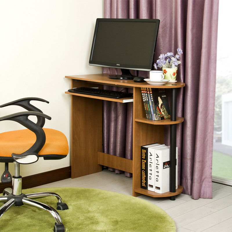 Hui Lejia Computer Desk Simple Curved College Dormitory Jane Writing Red Cherry Wood 14098 1