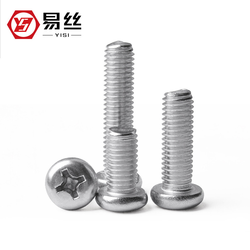 Yisi 304 round head cross screw stainless steel pan head machine screw bolt M1-M2M3M4M5M6M8M10 M3*20 (100 pieces)