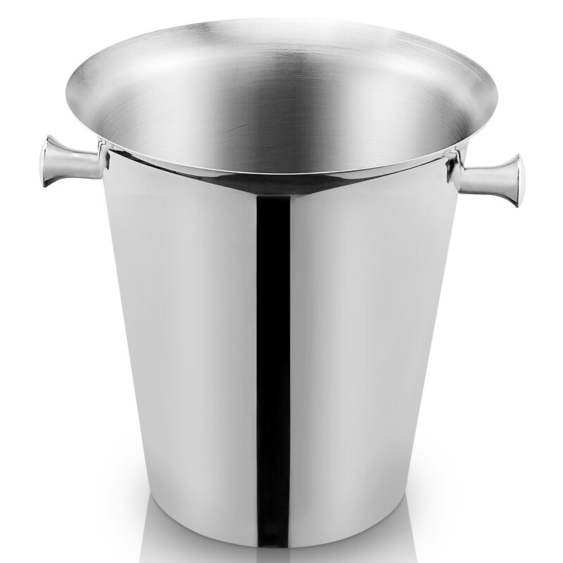 FEiNASi 304 stainless steel ice bucket bar home red wine beer champagne ice cube bucket creative fashion ice bucket binaural mirror silver ice bucket