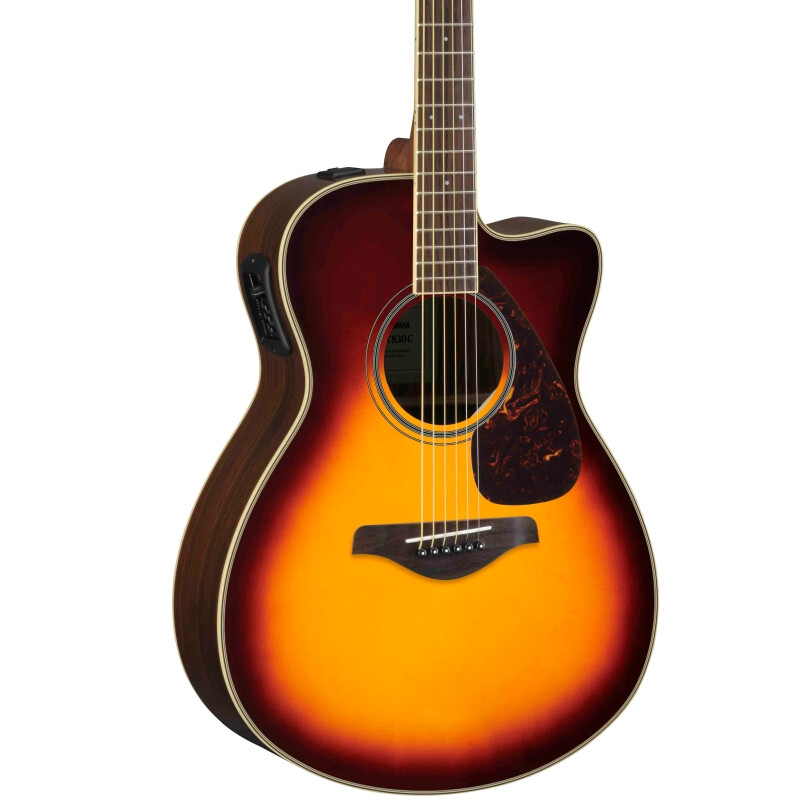 Yamaha (YAMAHA) FSX830CBS electric box solid wood veneer beginner folk guitar cutaway guitar 40 inches brown gradient