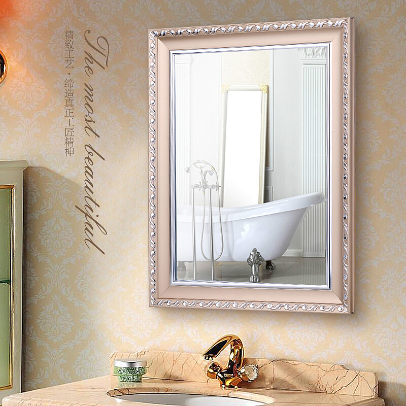 Bathroom Mirror With Frame Bathroom Mirror With Frame Retro Dressing European Wall Makeup 50 70 Cm Champagne Silver