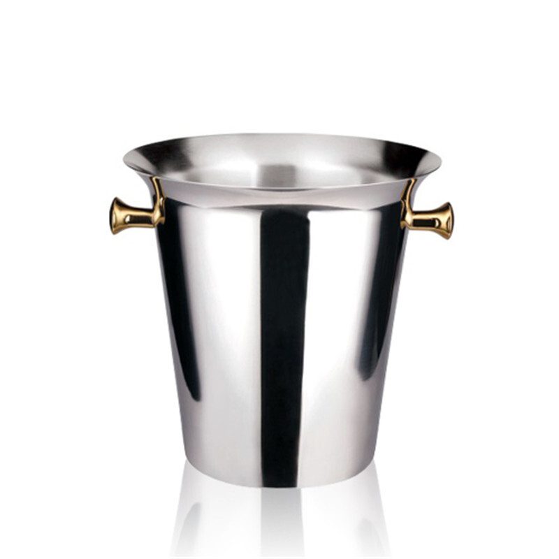 B.ROB thickened stainless steel ice bucket KTV bar club champagne bucket red wine ice bucket large wine bucket ice bucket silver binaural ice bucket