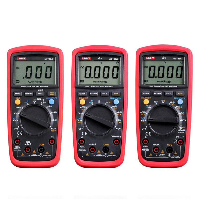 UNI-T UT139B digital multimeter, automatic range, with backlight, handheld electrician multimeter for home use