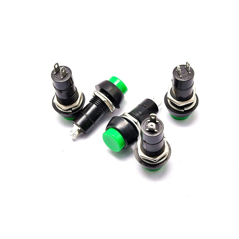 TaoTimeClub lockless switch/self-reset button switch/PBS-11B 3A/250V green