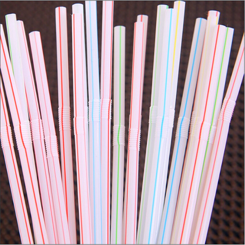 SafBide 100 pack disposable straws wholesale bendable straws plastic colorful beverage straws for pregnant women and children 1 pack-100 pack