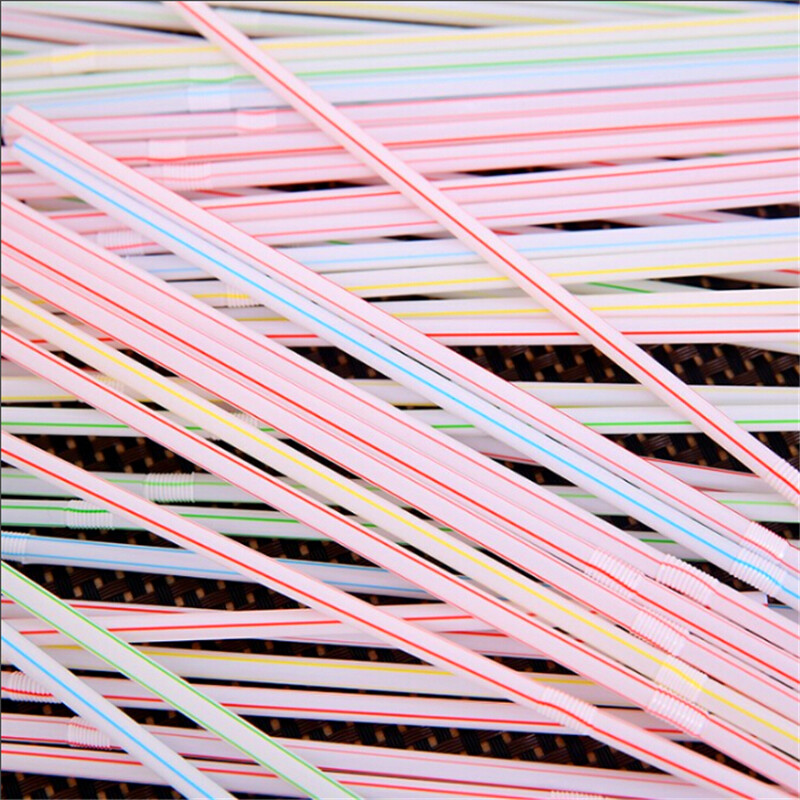 SafBide 100 pack disposable straws wholesale bendable straws plastic colorful beverage straws for pregnant women and children 1 pack-100 pack