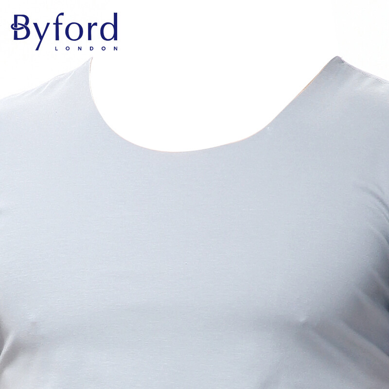 BYFORD men's seamless round neck short-sleeved bottoming shirt underwear cotton knitted T-shirt commuter business top gift MW33008 black XL