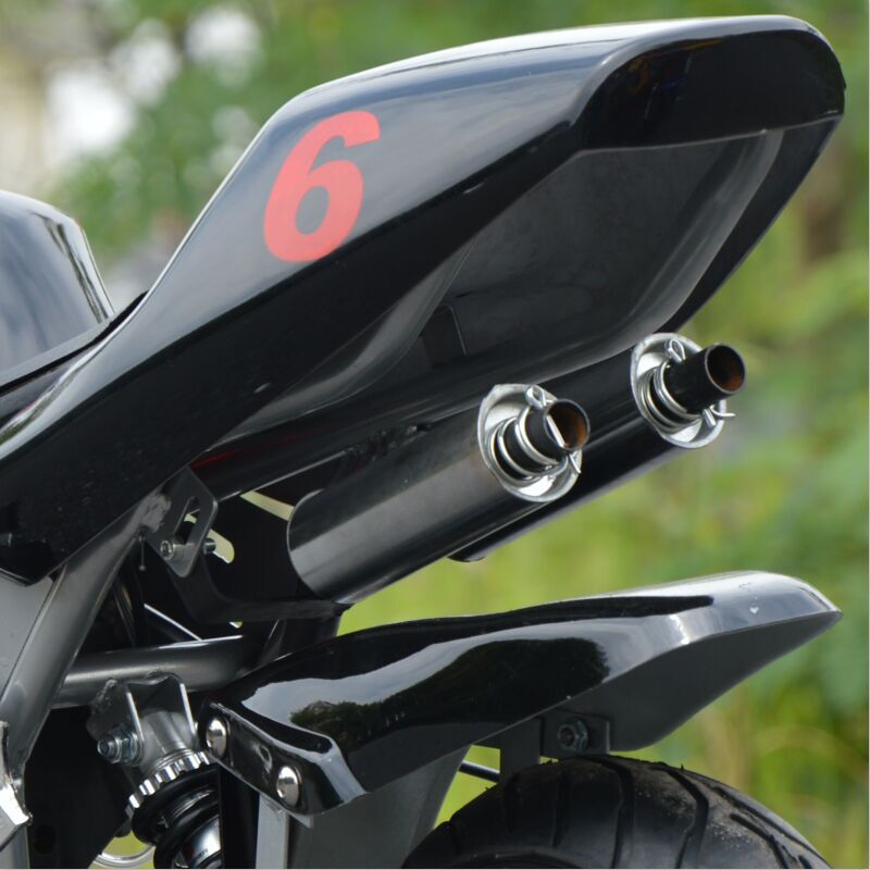 Airugeluge mini motorcycle four-stroke hand start Thunderhawk three-generation pure gasoline version small sports car fuel version 4-stroke hand start pure gasoline black