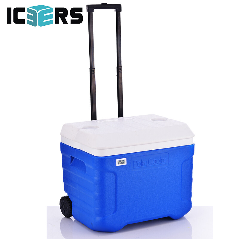ICERS Trolley Insulation Box Medical Refrigerator Biological Reagent Transfer Stall Freezer Breast Milk 20L Pulley 40L Trolley Type (6 Sides PU Material) With Temperature Display