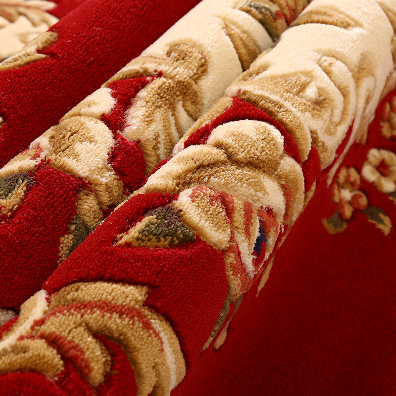 Liyang Carpet Purely Handmade Three-Dimensional Cut High-density Thick Living Room Carpet Large Bedroom Bedside Carpet European Sofa Coffee Table Carpet LY-55R Wine Red 2mx3m