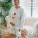 White wheat boys 2024 autumn and winter new parent-child suit baby girl home clothes one-piece clothing mother-in-law suit (children's style) 80 (shoulder button)