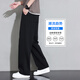 Jeanswest casual pants men's autumn and winter new straight-leg loose sports trendy wide-leg pants versatile plus velvet thickened long pants men 926 black XL