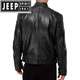 Jeep Spirit Lederjacke Herren -Topmantel vielseitiger Gentleman warmer Reißverschluss Cardigan Taschendekoration PU Lederstand Kragen Braun L.