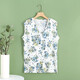 AB AB Summer Summer delgada algodón en V de algodón en V ropa de cárdigan chaleco de cárdigan de mediana edad y ancianos con pijamas y sudadera S724 Blue Rose XL (165/95)