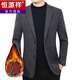 恒源祥男士加厚款西服外套羊毛呢中老年便服单西宽松雪尼尔西装秋冬季 562藏青色(羊毛呢) M 170【建议100-120斤穿】