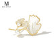 Mck ginkgo leaf brooch high-end women's suit coat brooch accessories Chinese Valentine's Day gift