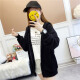 Langyue Women's Autumn Solid Color Hooded Sweater Jacket Women's Korean Style Loose Student Sports and Leisure Cardigan LWWY201189 Black M