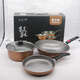 Burnison wok non-stick three-piece colorful pot set soup pot pan gift advertising opening burgundy 30cm wok + 24cm soup pot + 24cm frying pan