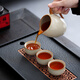 Chayan Kungfu tea set complete set Ru kiln tea set tea tray set tea table teapot household tea making set 12-piece set