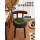 Complete antique style dressing chair solid wood rotatable makeup chair girls bedroom dressing table back chair retro stool light luxury solid wood walnut color frame + retro green