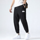 Baiqueting (Baiqueting) Eisseidenhose für Männer im Sommer dünn lässiger und vielseitiger schließende Füße atmungsaktiven elastischen losen großen Sporthosen Black + Grey [2 Packs] 2xl empfohlen 125-140jin [Jin gleich 0,5 kg]