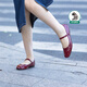 Zapatos para mujeres de viento caliente Ballet Mary Jane Zapatos Spring and Autumn New French Light BoCh Spat Flat Tailer's Versátile Soft Sole Shoes 13 Silver 38