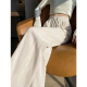 Red Dragonfly Versión estrecha Pantalones para mujeres 2025 Spring y otoño Nuevos pantalones casuales para mujeres Plus Velvet Spring Sports Pantalones rectos 689# Off-White Nine Point-más Velvet Super Soft Velvet l