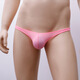 ROSELEX confidential delivery sexy men's mini thong comfortable ice silk transparent see-through tight ultra-low M pink-ice silk-see-through