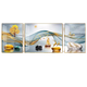 
XMSJ custom-made suitable for light luxury living room decoration painting sofa background wall mural painting Fulu landscape triptych painting atmospheric hj-3886-Financial Rebundle Suitable for 2-2.5 meters sofa 40*60E on both sides