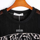 Shanido Roga Fett Plus Size Women's Langarm Fett MM Spring und Herbst New Lose Spitzenpullover Top Chiffon -Hemd 15263 Schwarz XL - Empfohlen 90-115jin [Jin gleich 0,5 kg] zum Tragen