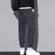 Woodpecker casual pants men's tying feet trendy workwear men's 2025 summer thin loose long pants 9859 black + 9859 gray M