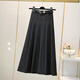 Avmko drapey hip-covering pleated skirt for women 2025 new high-waisted suit skirt mid-length A-line bottoming skirt college style light gray S