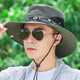 Shanta sun hat men's outdoor breathable large brim sun hat summer mountain climbing fisherman hat fishing hat sun hat khaki with random color sleeves