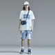 Guyuka (GUUKA) xSANK pure cotton short-sleeved trendy brand T-shirt for men's summer 2025 new Liu Yu same hip-hop loose casual half-sleeved white F3887 L