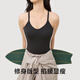 Youkeshu veste mince femelle américaine chaude suspension top top courte couche intérieure avec couleurs de fromage à côte en tricot de base mincer m m