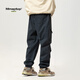 
MMOPTOP American work pants men's spring and summer thin functional wind-beamed feet sports and casual trousers gray L