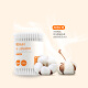 STOCO baby and children's fine-head cotton swabs 180 pieces baby dual-purpose ear and navel cotton swabs special offer paper shaft makeup cotton swabs spiral water droplets cleaning cotton swabs at both ends