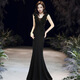 
Cool Huke evening dress for women 2022 new high-end temperament slimming 2022 summer banquet aura queen temperament sexy fish tail apricot color fish tail long M