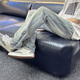 Hongtiwan Jeans Men's Summer Ripped High Street Vibe American Pantals Trendy Men Korean Style Trendy Teenage Slim Fit Blue Ripped Style YD728 L (100-120JIN [Jin est égal à environ 0,5 kg]))