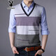 Camiseta de manga larga de Playboy Spring Camiseta de algodón para hombres de algodón de mediana edad y camiseta de gran tamaño de jóvenes camiseta de dos piezas de dos piezas de dos piezas ropa de otoño 3879 azul 165/m