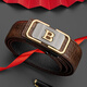 COW belt men's automatic buckle cowhide gift box belt business casual light luxury crocodile pattern pants belt gift 1002 coffee color