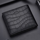 Sept Wolf Men's's Wallet Wallet Threet Full Full en cuir véritable en cuir bref Crocodile peut être placé sur le clip de permis de conduire Pure Couche de tête de coche Clip de billette
